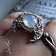 Ring with a white marble stone, moonstone ' Hijo De La Luna', Ring, St. Petersburg,  Фото №1