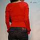 Kрасная блузка/Тонкая рубашка с длинными рукавами/F1117. Блузки. FloAtelier. Интернет-магазин Ярмарка Мастеров.  Фото №2