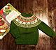 Lopapeysa sweater wool Green Red White spokes 3-4 years, Sweaters and jumpers, Moscow,  Фото №1