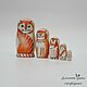 Matryoshka Red cats hand-painted 5 local. Puzzle. Very big ears (verybigears). My Livemaster. Фото №4