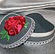 Box, flowers, ribbon, embroidered casket, casket with flowers, decoration of flowers, box of stuff, box for jewelry, jewelry box, box for money