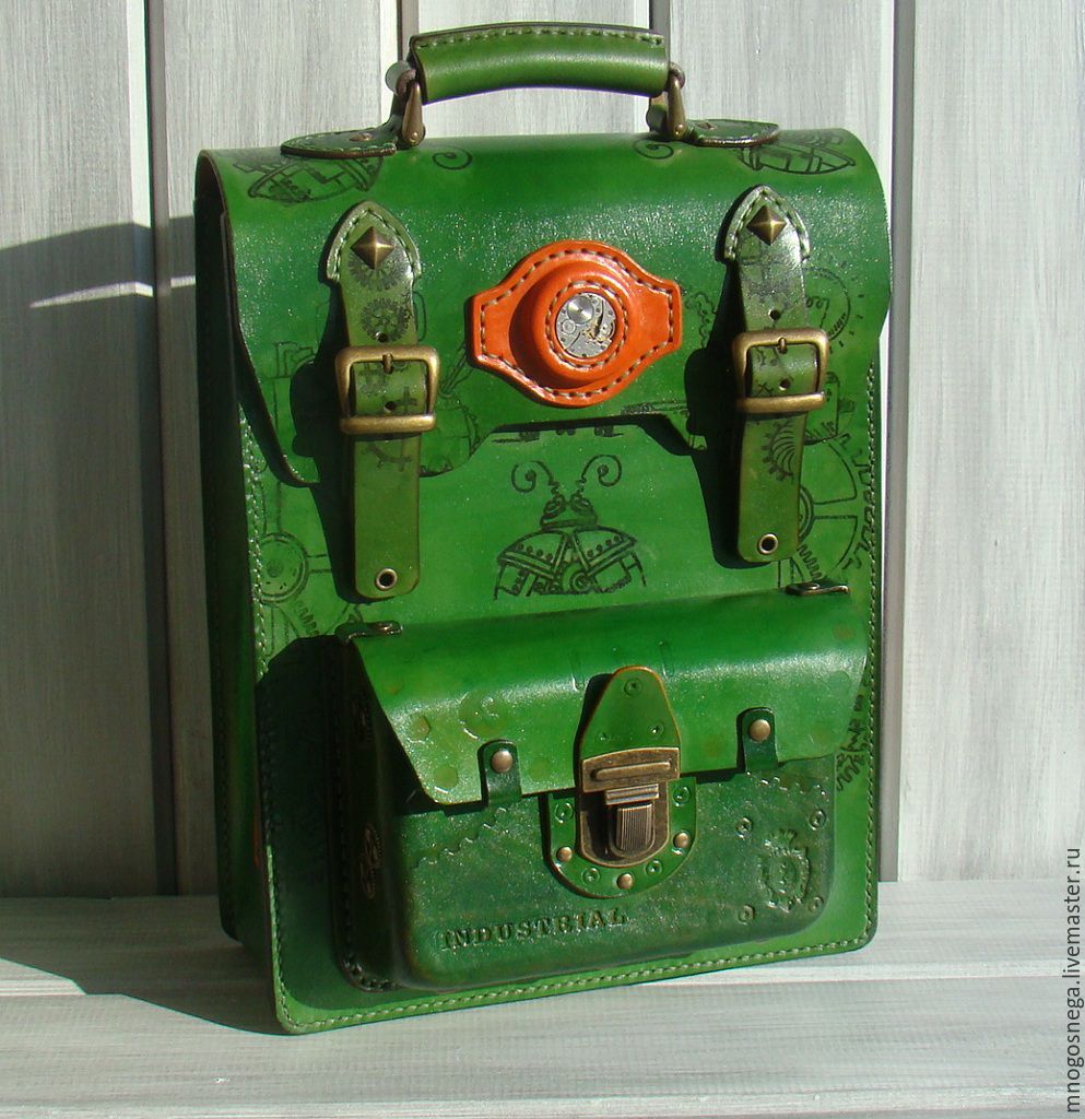 mens green messenger bag