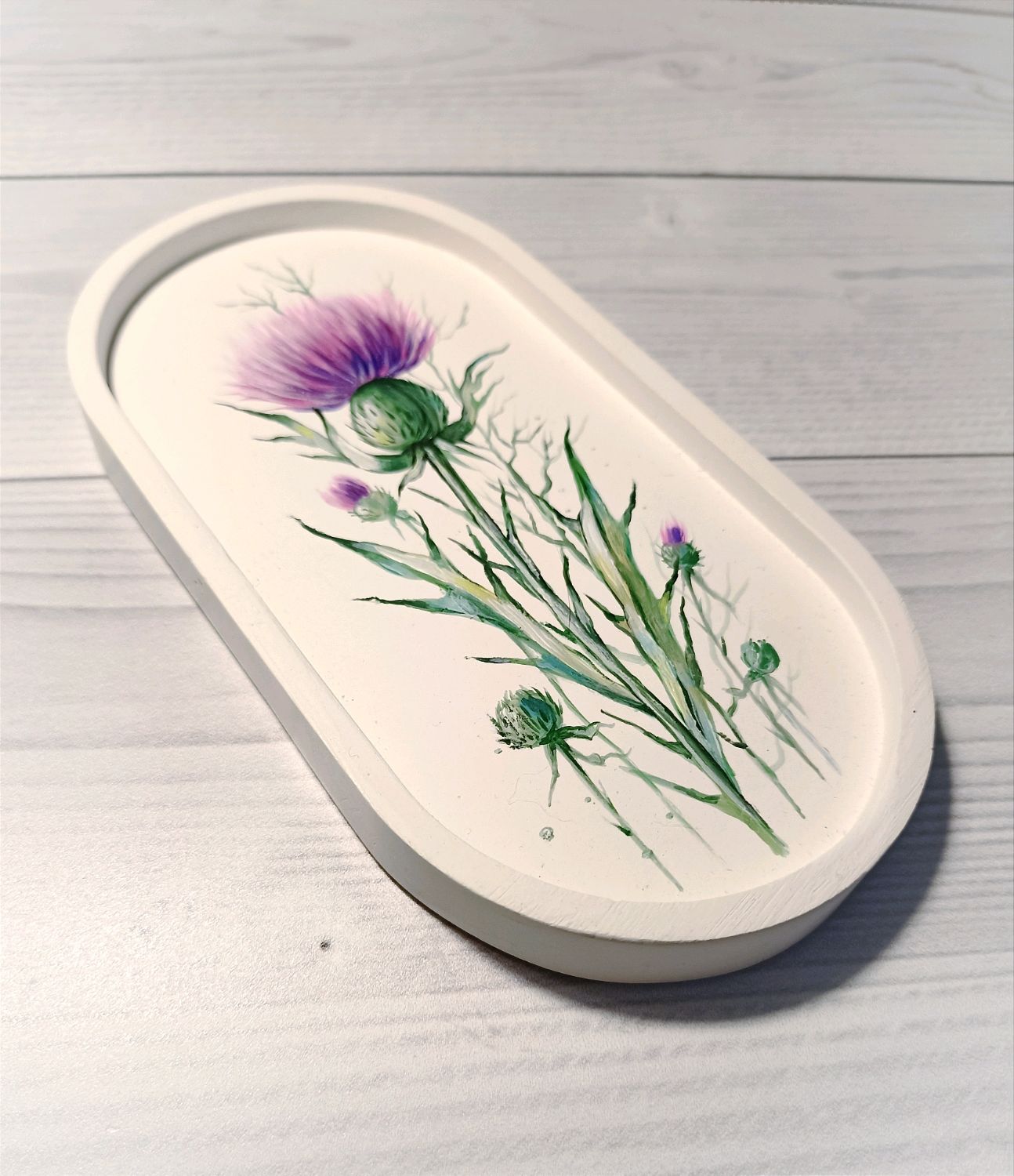 Поднос из гипса с ручной росписью в интернет-магазине Ярмарка Мастеров ...