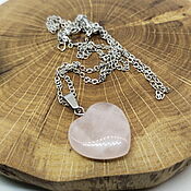 Украшения handmade. Livemaster - original item Pink Heart Pendant on a Chain (ksr1). Handmade.