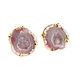 Pink earrings with Quartz, Large earrings pusety Quartz Druse. Stud earrings. Irina Moro. My Livemaster. Фото №5