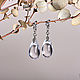 Large drop earrings silver plated with rhodium plating, Earrings, Moscow,  Фото №1