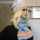  Hat and Scarf with ornament warm winter. Caps. Knitted things. Online shopping on My Livemaster.  Фото №2