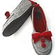Order BERTA red felt ballet flats, 100% wool. felted-slippers (felted-slippers). Livemaster. . Slippers Фото №3