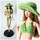 Knitted swimsuit 'Green' for Barbie, Clothes for dolls, Vladivostok,  Фото №1