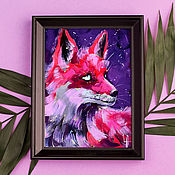 Картина тигр "Фиолетовое настроение". Картины животных