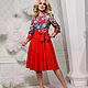 Order Dress handkerchief red MIDI dress. Дизайнерские платья Valensia Atelier. Livemaster. . Dresses Фото №3
