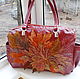 Leather bag with applique Leaves. Classic Bag. Innela- авторские кожаные сумки на заказ.. Online shopping on My Livemaster.  Фото №2