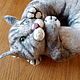 Cat-pillow on the neck, road, car. Stuffed Toys. AnzhWoolToy (AnzhelikaK). My Livemaster. Фото №4