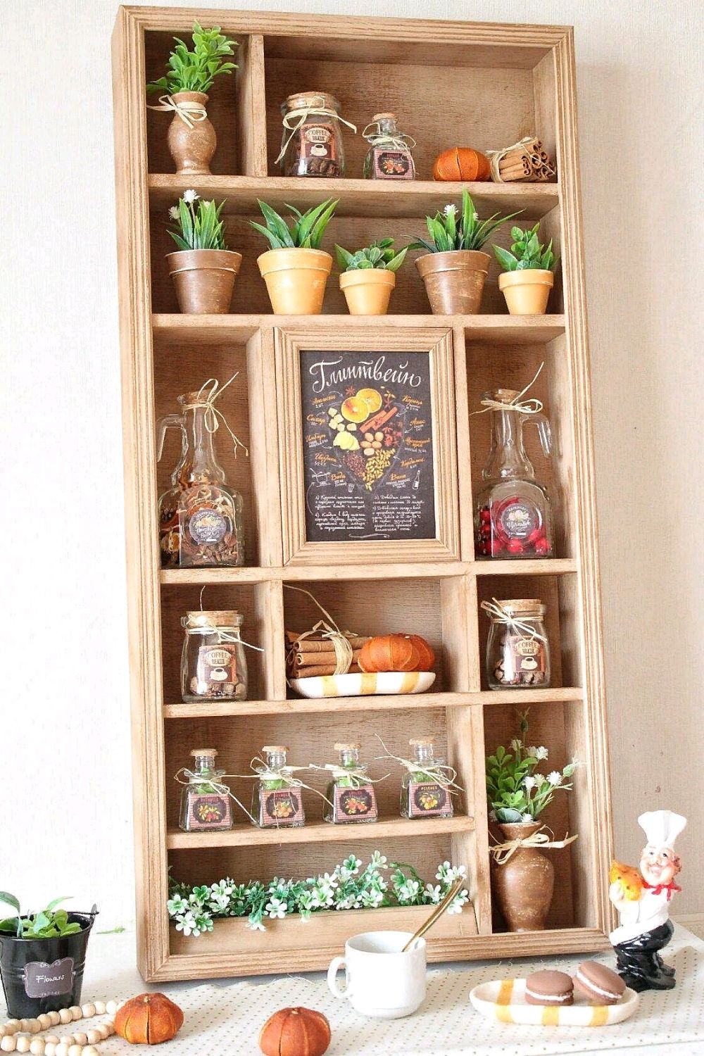 Wooden brown shelf for kitchen Mulled wine, Shelves, Barnaul,  Фото №1