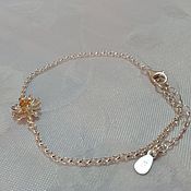 Украшения handmade. Livemaster - original item Flower chain bracelet made of 925 sterling silver with tourmaline. Handmade.
