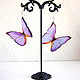 Transparent Earrings Bright Purple Lilac Fluttering Butterflies For Children. Earrings. WonderLand. My Livemaster. Фото №4