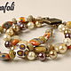 Bracelet coral with pearl. Bead bracelet. Grafoli jewellery. Online shopping on My Livemaster.  Фото №2