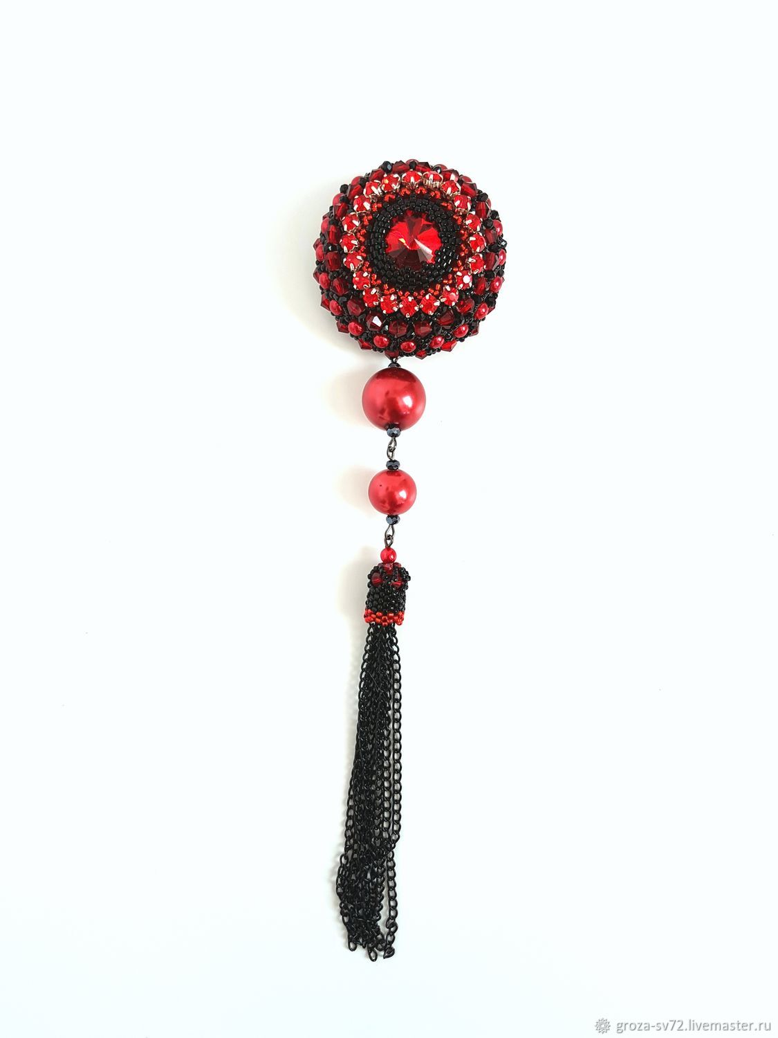 The oversized beaded brooch ' Carmen', Brooches, Moscow,  Фото №1
