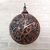 Для дома и интерьера handmade. Livemaster - original item Wall Clock Steampunk Quartz Clock Industrial Style Upcycling. Handmade.