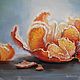Oil painting on canvas 'New Year's tangerine', Pictures, St. Petersburg,  Фото №1