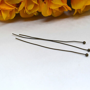 Картины и панно ручной работы. Ярмарка Мастеров - ручная работа Пин шарик 50х0,6 бронза (50 шт). Handmade.