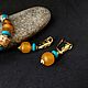 Order Bracelet and earrings 'Sands of time' amber, lampwork. Ioanna-yana. Livemaster. . Bead bracelet Фото №3