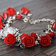Hours with red roses from polymer clay8, Watches, Abakan,  Фото №1