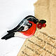 Order Brooch 'Winter bird bullfinch, red black white, mountain ash'. greenfox-23. Livemaster. . Brooches Фото №3
