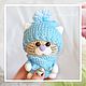 Вязаный котик в шапке и шарфе. Игрушка/брелок, Новогодние сувениры, Нытва,  Фото №1