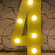 Цифра 4 (четыре) с подсветкой 6 ламп для фотозоны на праздник, Объемные цифры и буквы, Тула,  Фото №1