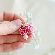 Украшения handmade. Livemaster - original item Handmade Swarovski Flower and Pearl Earrings. Handmade.