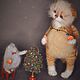 Yeah, the tree is decorated, eating tangerines. Teddy Toys. Knitted toys Olga Bessogonova. My Livemaster. Фото №4