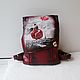 Women's leather backpack with custom painting for Victoria, Backpacks, Noginsk,  Фото №1