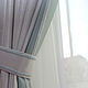 Светло-серые шторы с бирюзовыми кантами, Шторы, Королев,  Фото №1