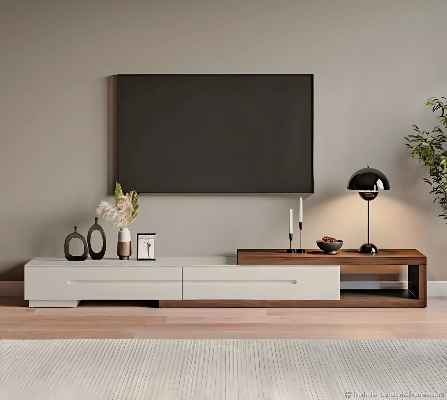 Современная тумба под ТВ (минимализм/ хай тэк/ авангард) на заказ в ...