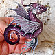 Brooch dragon 'Sea butterfly'. 3D embroidery. Brooches. master Alena Litvin. My Livemaster. Фото №4