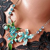 Украшения handmade. Livemaster - original item Jewelry sets: Blue necklace with a large pendant.and Earrings. Handmade.