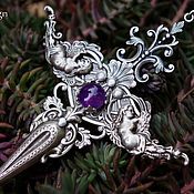 Украшения handmade. Livemaster - original item Silver plated Pendant "Anjelina" Purple Amethyst, Necklace. Handmade.