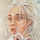 Order Girl with a cat, white cat oil painting. myfoxyart (MyFoxyArt). Livemaster. . Pictures Фото №3