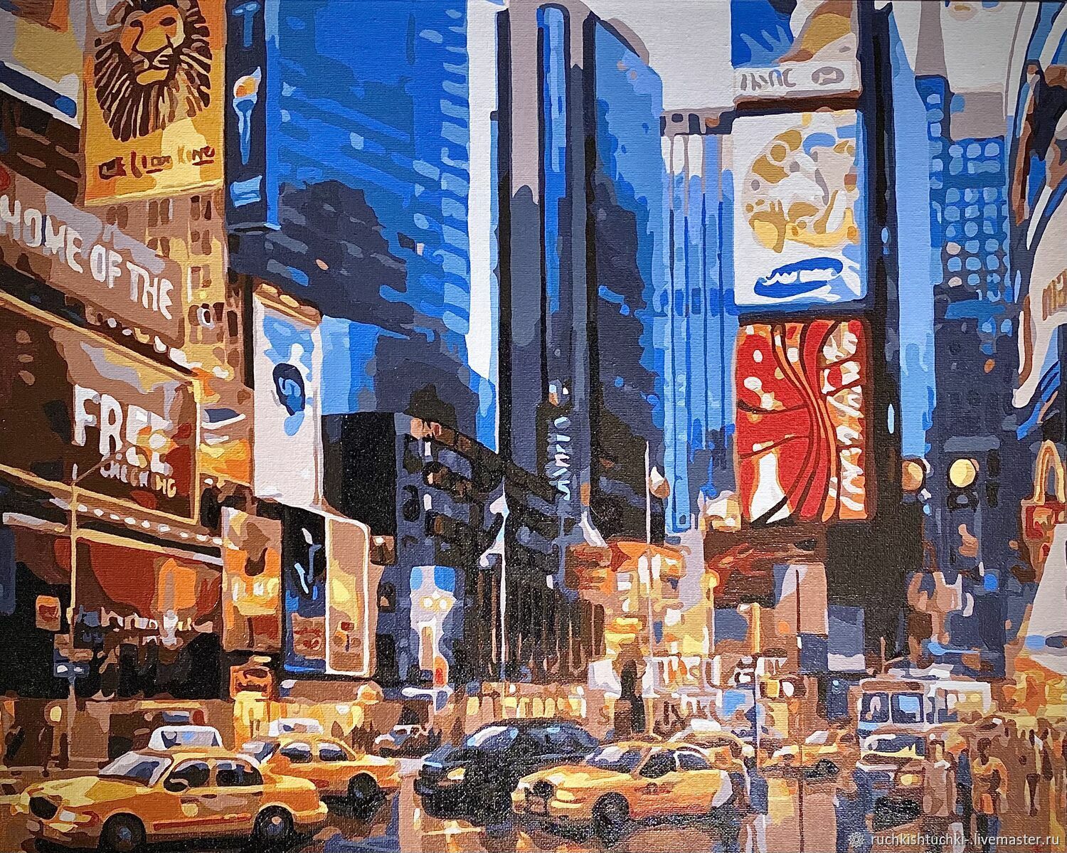 Картина «Нью-Йорк. Ночь в Манхэттене» в интернет-магазине Ярмарка Мастеров  по цене 5100 ₽ – N29JQRU | Картины, Москва - доставка по России