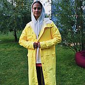 Одежда handmade. Livemaster - original item Raincoat yellow with hood bright Long Stylish membrane. Handmade.