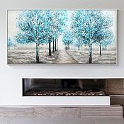 Картины текстурной пастой Объемная Картина с деревом Яркие моменты