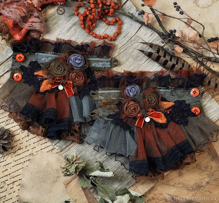 Бохо - манжеты \" Последние листья осени \"( пара) – заказать на Ярмарке ...