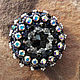 Order Brooch 'Black Iris' Japanese beads, Swarovski crystals. Jewelry and accessories by IRIS. Livemaster. . Brooches Фото №3