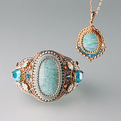Украшения handmade. Livemaster - original item turquoise. Turquoise Gold Pendant with Amazonite. Handmade.