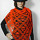 Order Orange shawl with skulls 'We have cookies' (merino). IRINA GRUDKINA Handmade Knitwear. Livemaster. . Shawls Фото №3