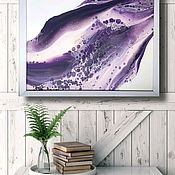 Интерьерная картина жидким акрилом, флюид-арт. Холст, 35 см