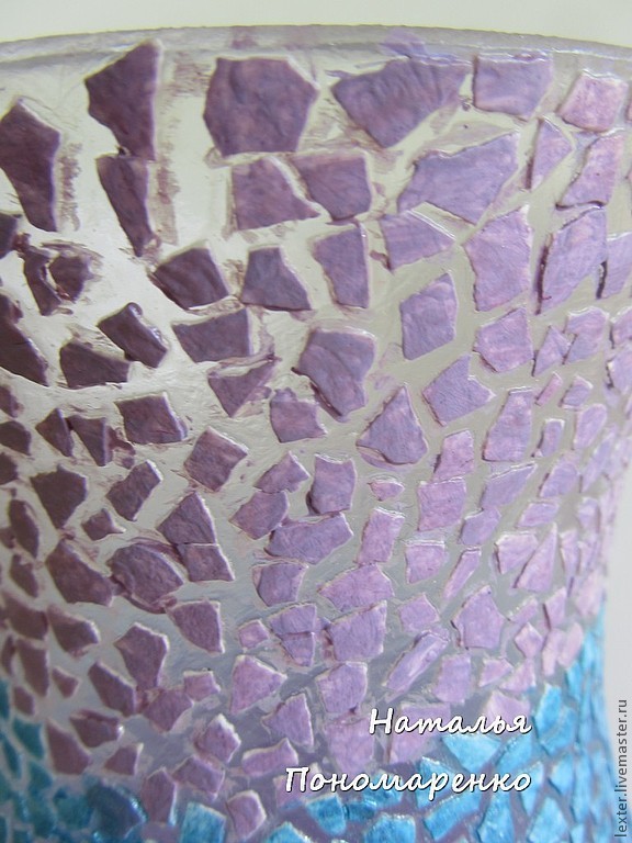 Вазы ручной работы. Стеклянная ваза Фиолетовые закаты