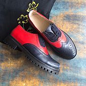 Обувь ручной работы handmade. Livemaster - original item Inspektor oxfords blue suede/red / blue black sole. Handmade.
