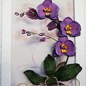 Картины и панно handmade. Livemaster - original item Pictures: Orchid purple. Volumetric picture of the skin.. Handmade.
